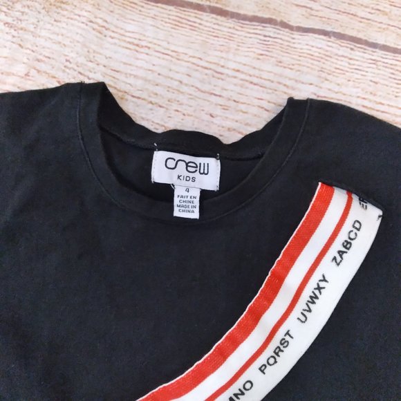 Crew Kids black tshirt sz 4 - Picture 2 of 3